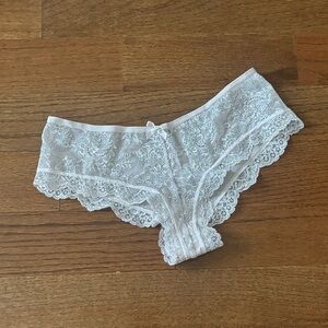 Victoria’s secret baby pink shimmer lace sheer cheeky panties - small